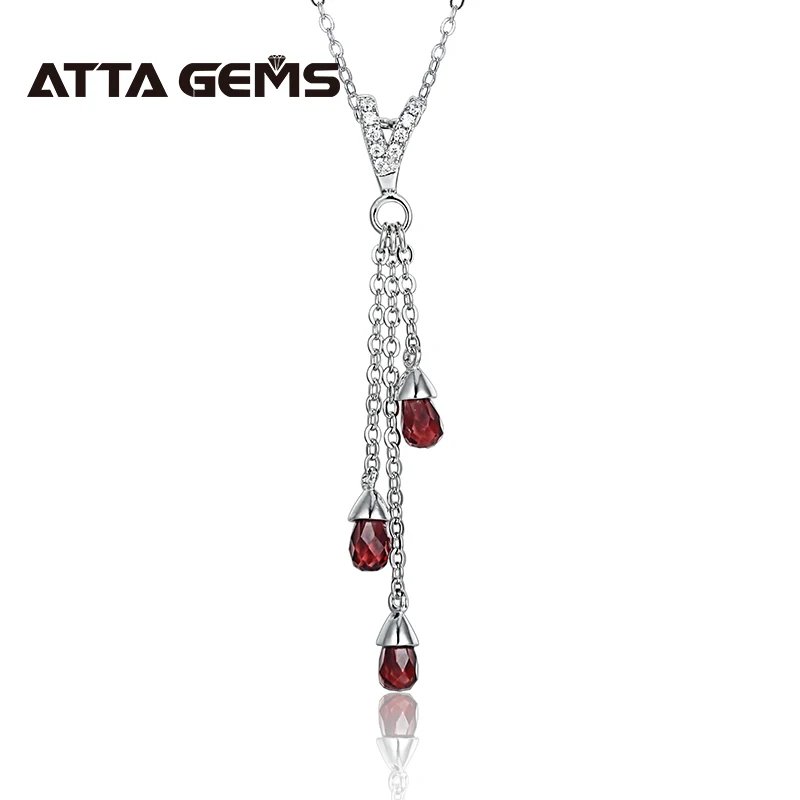 

Подвески из натурального граната, серебро для женщин, изысканный стиль, натуральный кристалл, кулон, прекрасный дизайн, S925, подарки на день р...