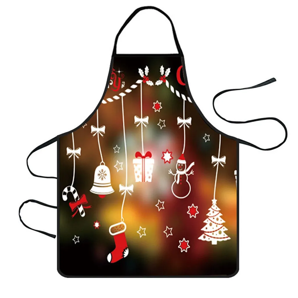 B Christmas Decoration Waterproof Apron Kitchen Aprons Dinner Party Apron Woman Pinafore Cooking Baking Party Cleaning Aprons - Цвет: B