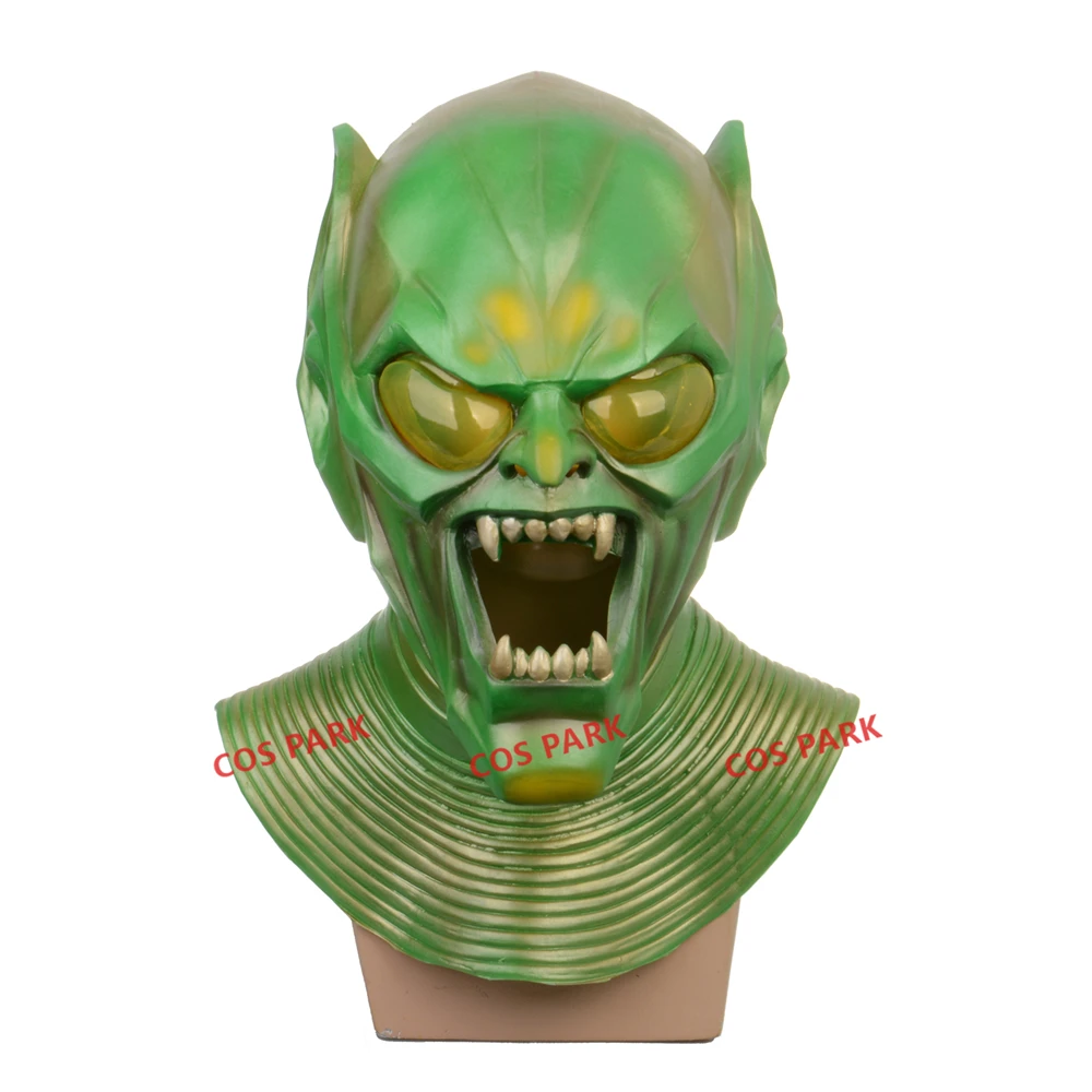 

Green Goblin Devil Full Face Mask Halloween Cosplay Party Monster Costume Props Scary Demon Latex Masks New Year Gift for Kids