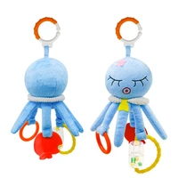 creative puzzle soothing octopus doll pendant simple and cute safe doll soft and comfortable hand bell design baby toy chicco