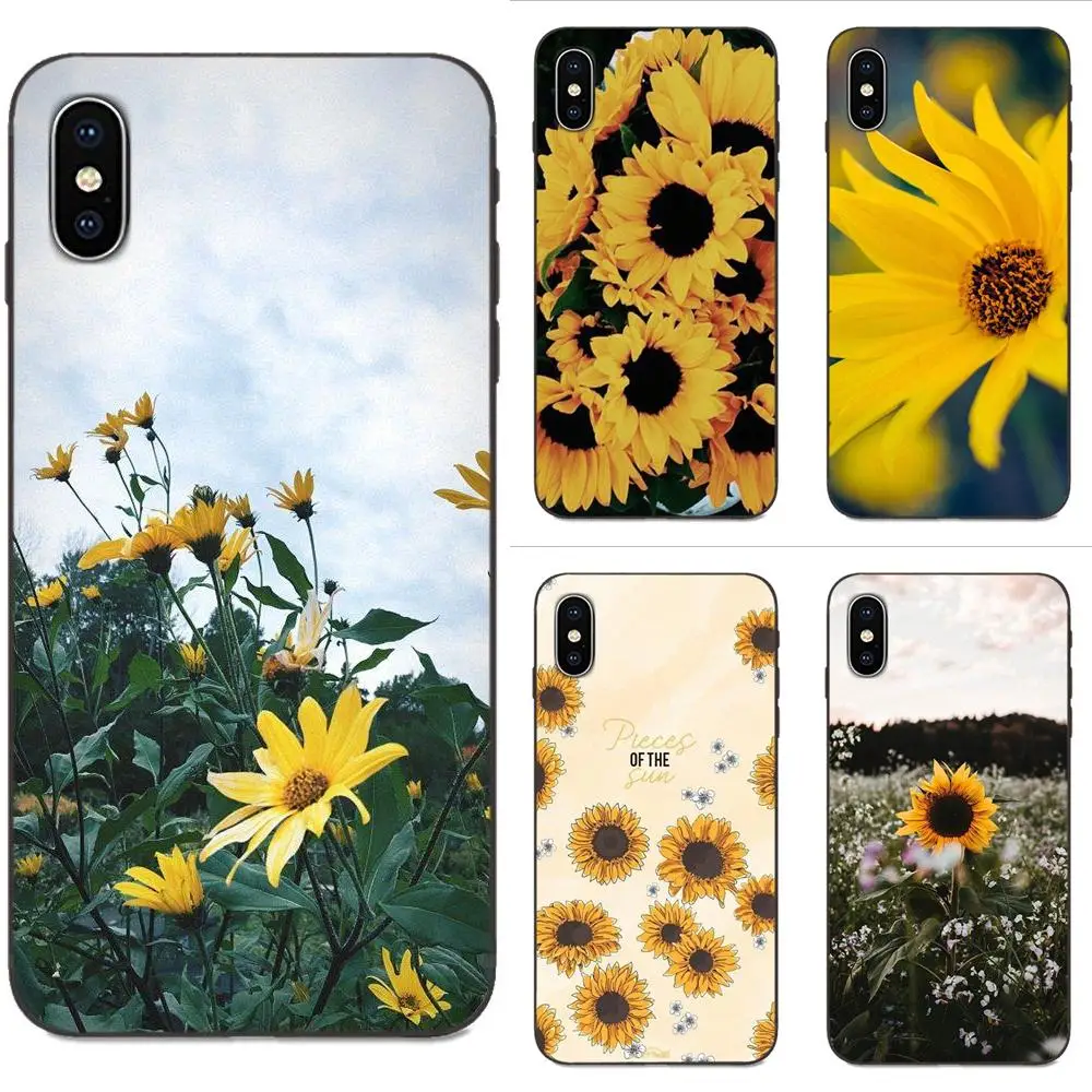 Красивый желтый цветок подсолнуха для Huawei nova 2 2S 3i 4 4e 5i Y3 Y5 II Y6 Y7 Y9 Lite Plus Prime Pro 2017 2018