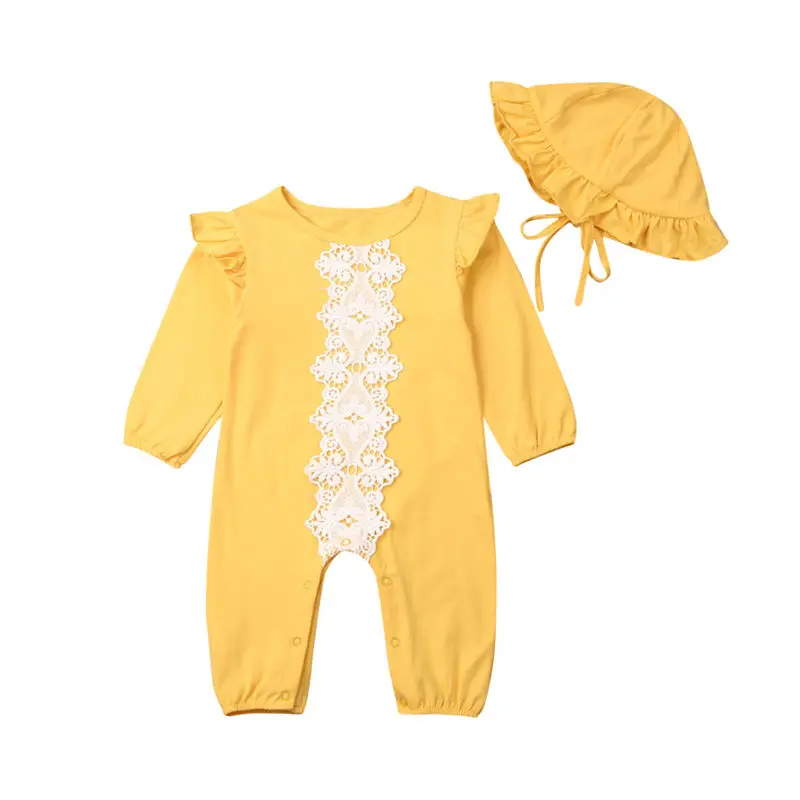 От 0 до 2 лет комбинезон для маленьких девочек хлопковая одежда новорожденных