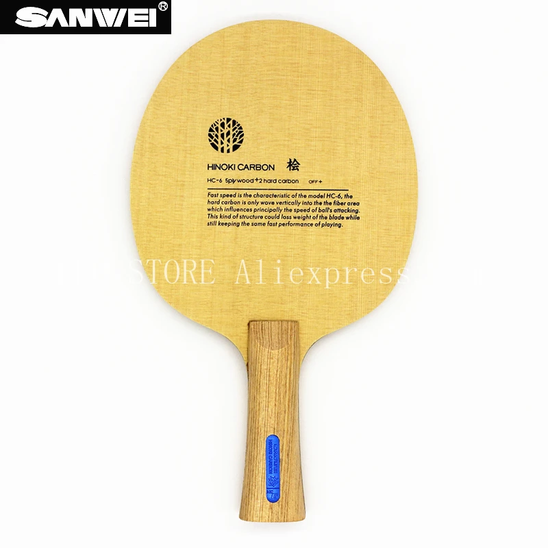 

Original SANWEI HC6S Hino-Carbon Table Tennis Blade Racket (Light Weight, 3+2 HINOKI CARBON OFF+) HC-6S Ping Pong Bat Paddle
