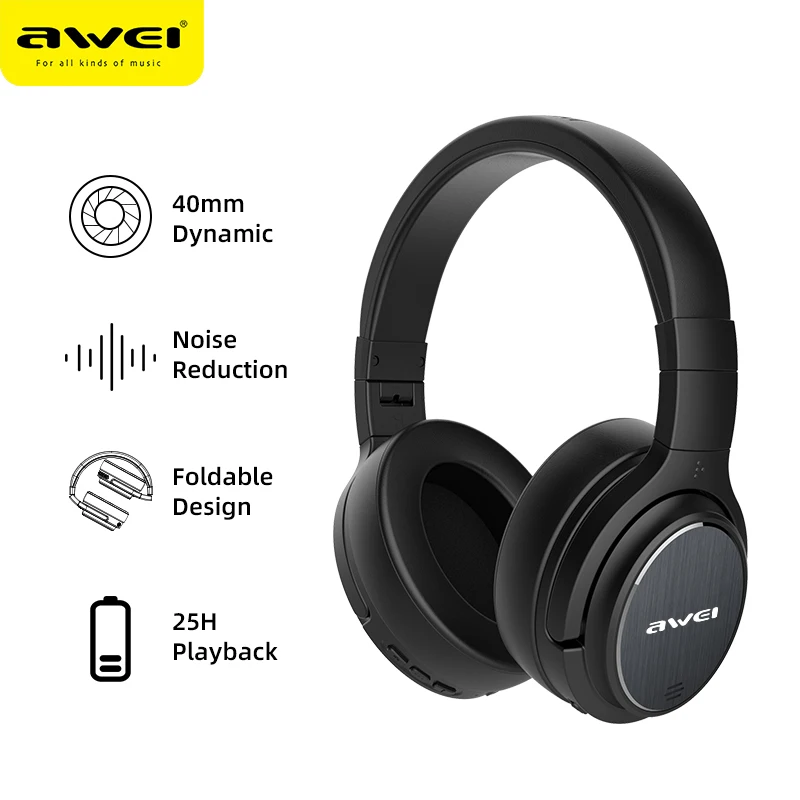 

AWEI A950BL ANC Active Noise Cancelling Headphone HiFi Stereo Sound Wireless Bluetooth-compatible Gaming Bass Headset With Mic