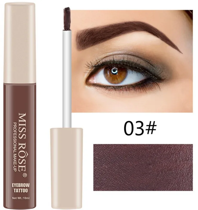 Miss Rose Lasting Eye Набор для перманенного макияжа бровей оттенок водонепроницаемый карандаш для бровей Гель 10 цветов коричневый черный карандаш для глаз макияж - Цвет: 03