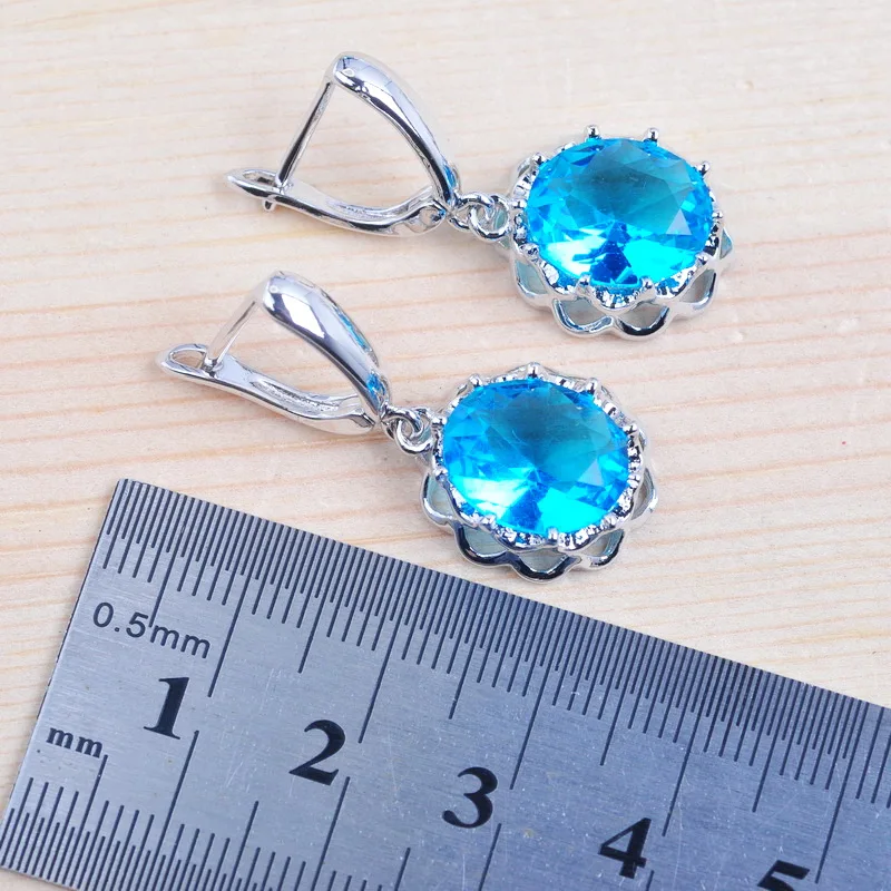 Женский комплект украшений серьги/Подвеска/ожерелье/кольца с уникальным небесно