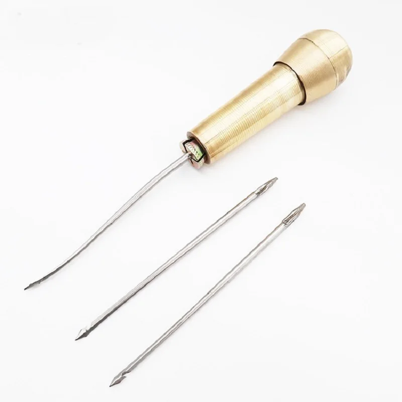 3 шт./компл. конус Медь ручка с ажурной отделкой Pin Nano Низа обуви иглы шило шов