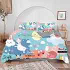 Комплект постельного белья с красочным принтом в виде радужного единорога, 90, размер QueenKing, пододеяльник в скандинавском стиле, 240x220, для детей, девочек, дома