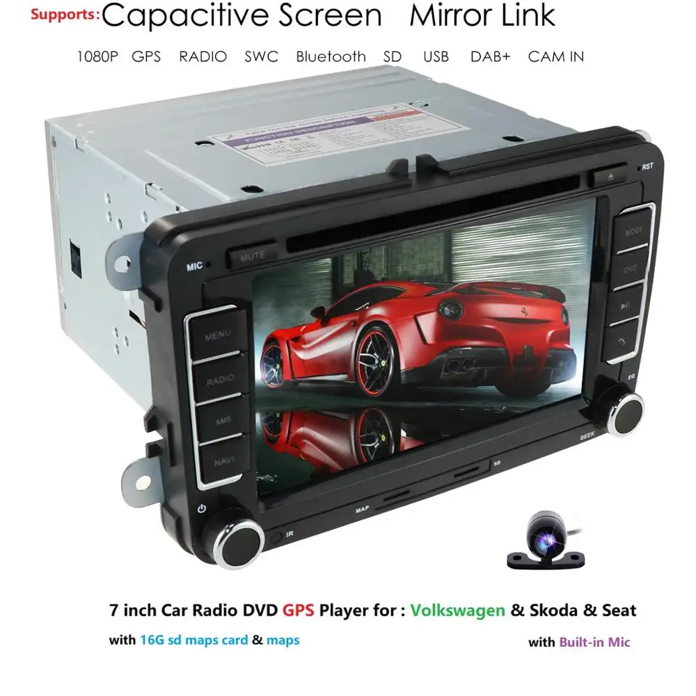2 din автомобильный DVD gps мультимедийный плеер для Volkswagen golf 5 6 passat b6 B7 Touran polo Tiguan seat leon Altea автомобильные карты