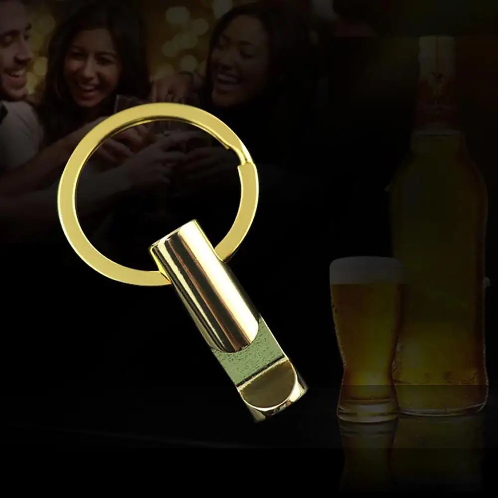 

Faux Gold Cylinder Charm Pendant Car Key Ring Holder Keychain Bottle Opener