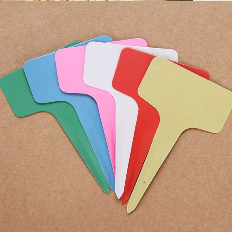 100 шт. яркие Пластиковые Т образные маркеры для сада|Маркеры растений| |