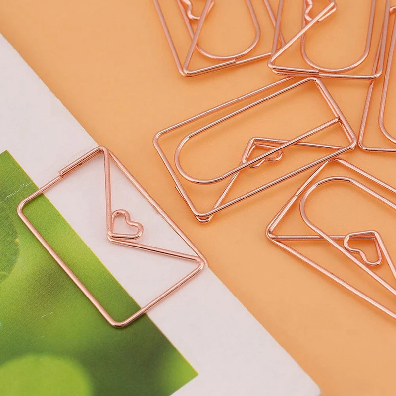 

12Pcs Decorative Envelop Shape Paper Clip with 10Pcs Zipper File Bags PVC Document Bag Zipper Folders Bag