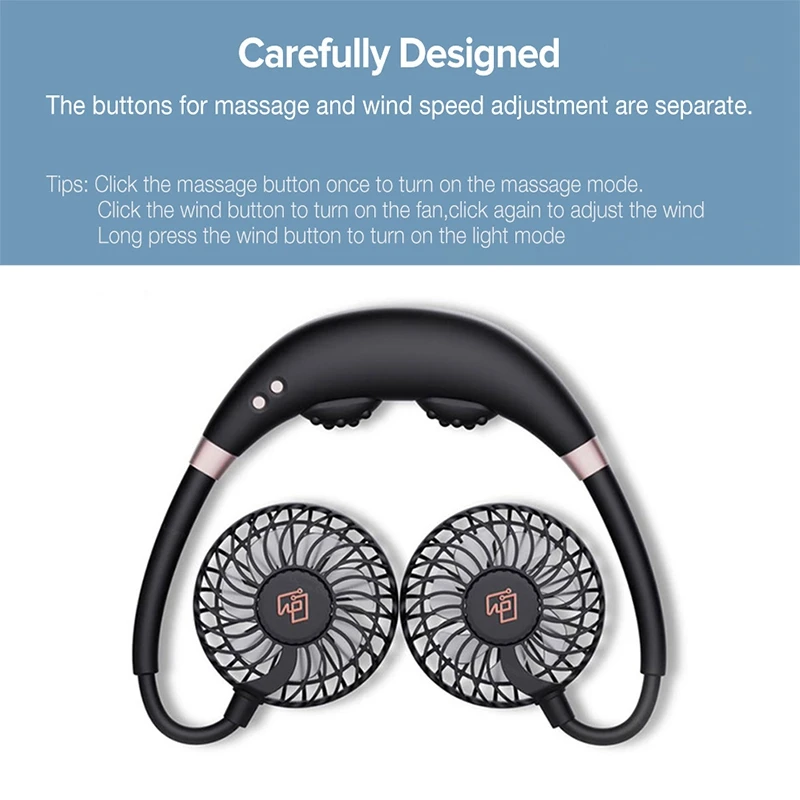 

Band Hanging USB Rechargeable Dual Fan Mini Air Cooler Summer Portable