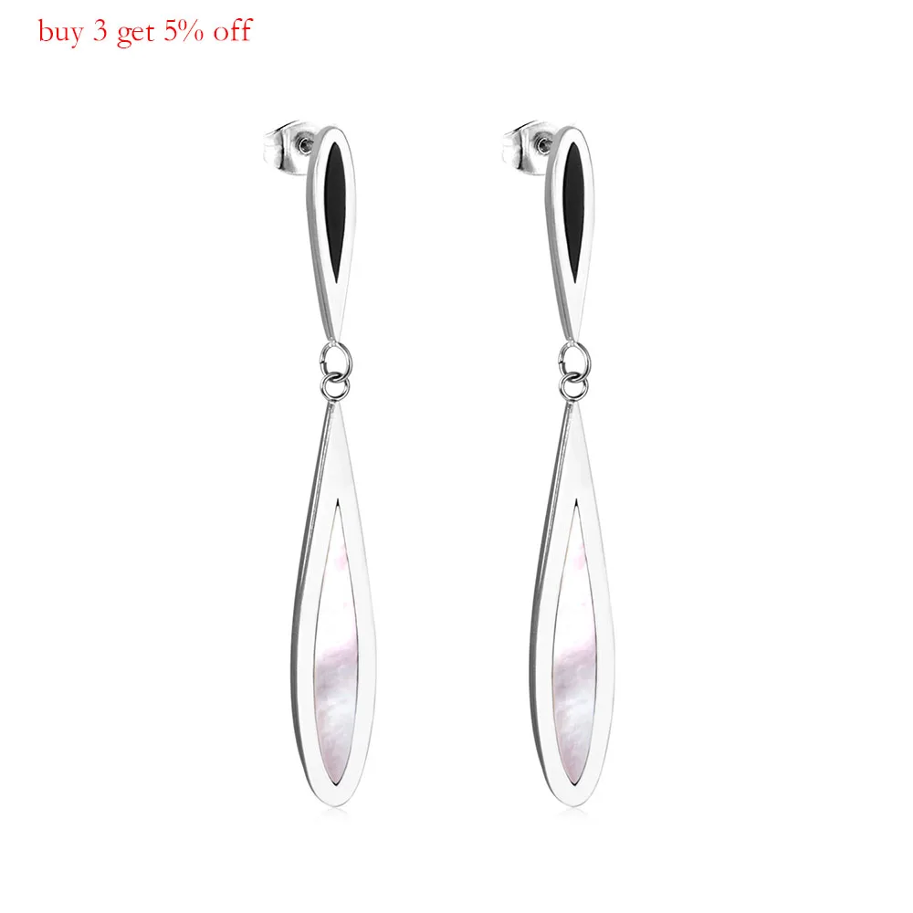 Корейские серьги LUXUKISSKIDS в форме капли воды из нержавеющей стали