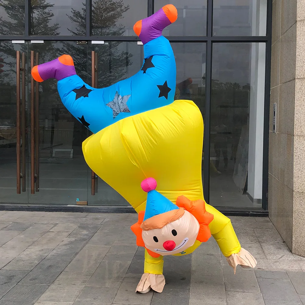 

Inflatable Costume Toy Handstand Clown Festival Dressing Suit Christmas Halloween Cosplay Dress Game Blow Up Clothes For Adult