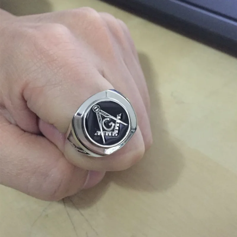 Кольцо из стерлингового серебра Master Mason Symbol G Тамплиер масонство