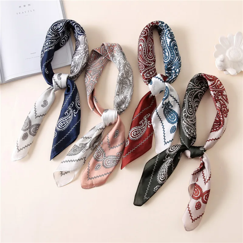 Новый Шелковый шарф женский винтажный этнический стиль квадратные шелковые