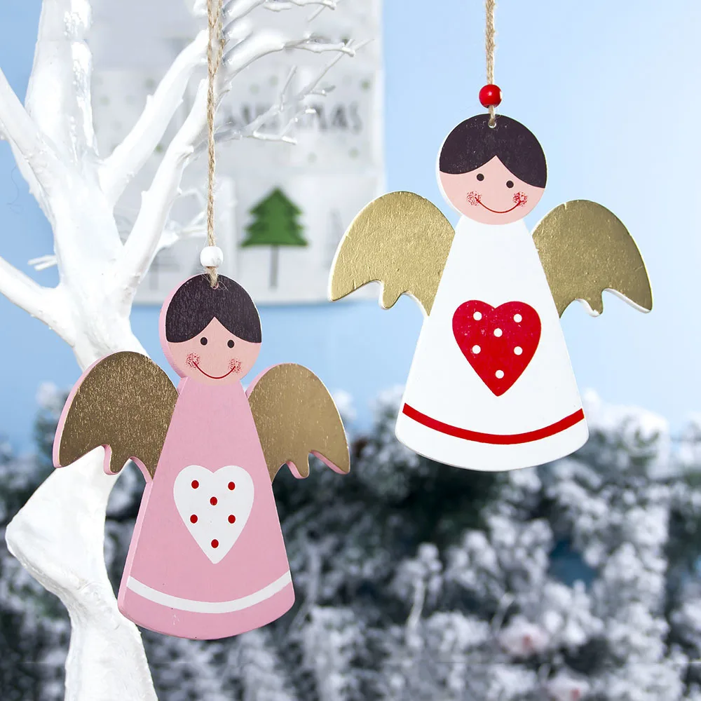 1 шт Новогодние подвески из натурального дерева рождественские украшения для