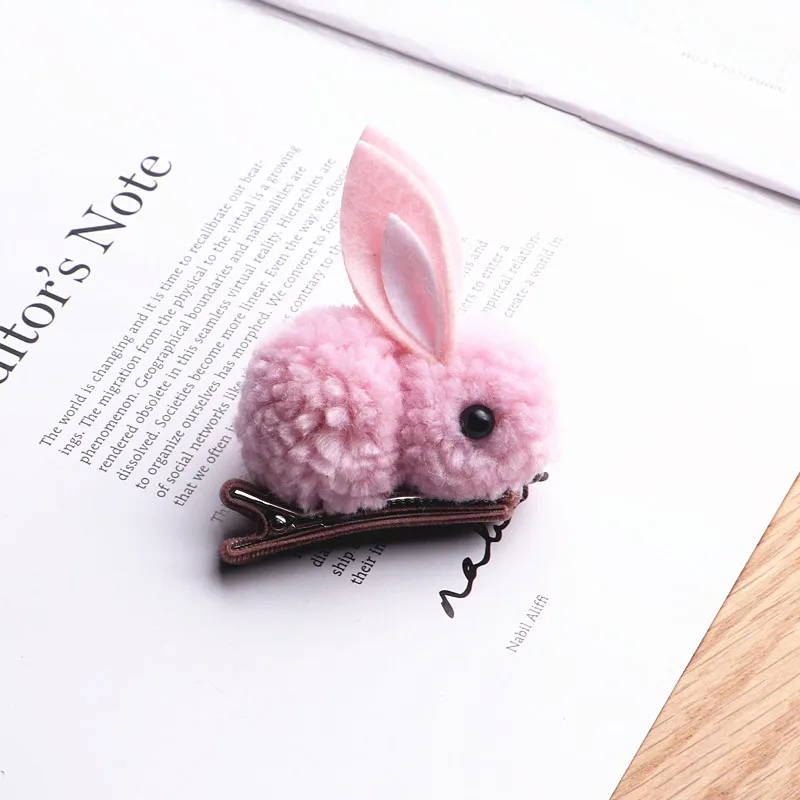 Бутик набор из 24 штук модный симпатичный помпон помпоны меха кролика заколки