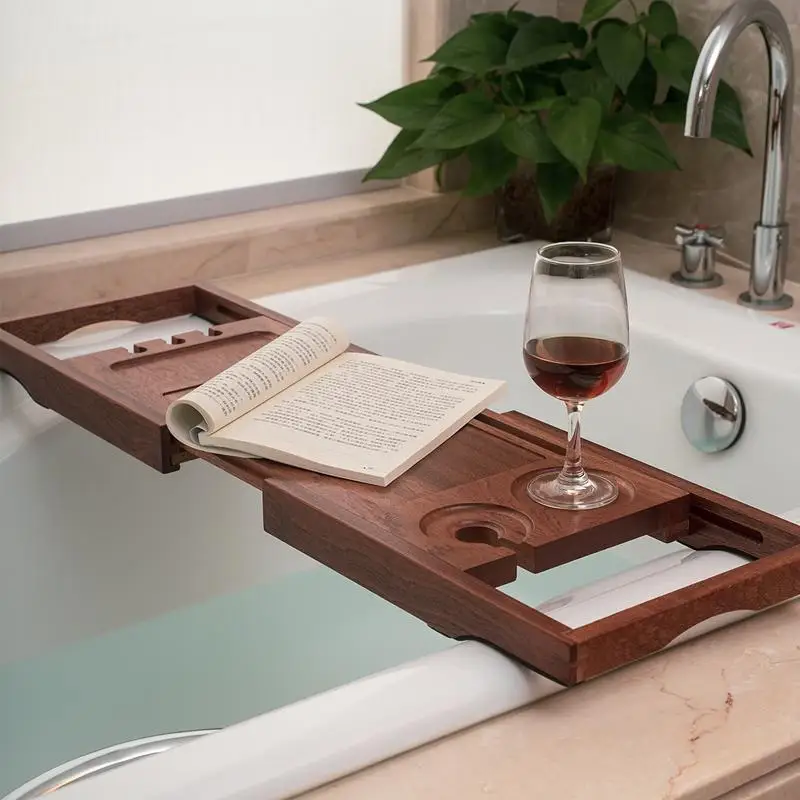 

Бамбуковая полка для ванной комнаты Vasca De Bain, аксессуары для вина, поднос для ванны, поднос для ванны