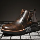 Мужские кожаные ботинки, зимние теплые ботинки для отдыха, обувь для пожилых мужчин, 2019