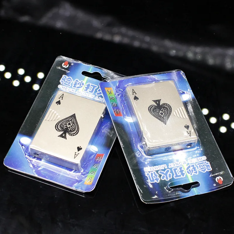Creative Jet Torch Turbo Lighter Counterfeit Light Playing Cards Butane Windproof Metal Funny Toys For Men | Дом и сад