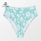 CUPSHE жаккардовый зеленый цветочный купальник бикини с высокой талией для женщин, сексуальный купальник средней длины, трусики 2022, раздельное бикини