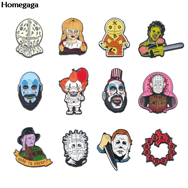 Homegaga 1 шт. Thriller значки хоррор клоун значок пилы крутой пиджак на Backapck Badgs броши