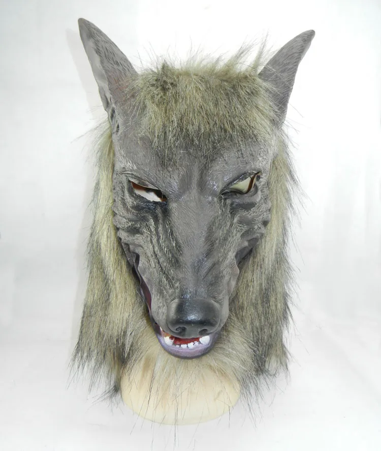 New Halloween Creepy Animal Full Head Grey Werewolf Wolf Mask | Тематическая одежда и униформа