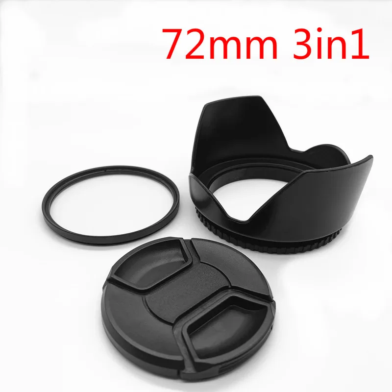 

72mm Lens Hood Cap UV Filter for Nikon D80 D300S D7000 18-200mm 24-120mm