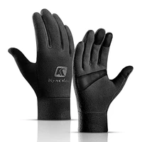 2022 new fleece winter gloves men unisex cycling windproof touchscreen warm driving running sports pu leather non slip gloves
