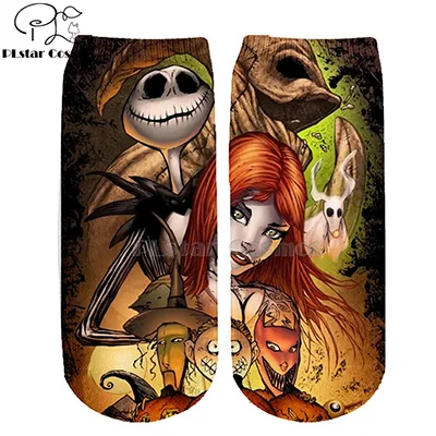 22 Хлопковые носки PLstar Cosmos nightster before christmas jack skellington разноцветные брендовые теплые короткие носки Хэллоуин-3 - Цвет: 22