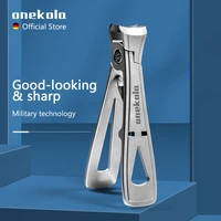 onekola nail clippers stainless steel manicure fingernail cutter wide jaw thick hard toenail scissors tools with nail file
