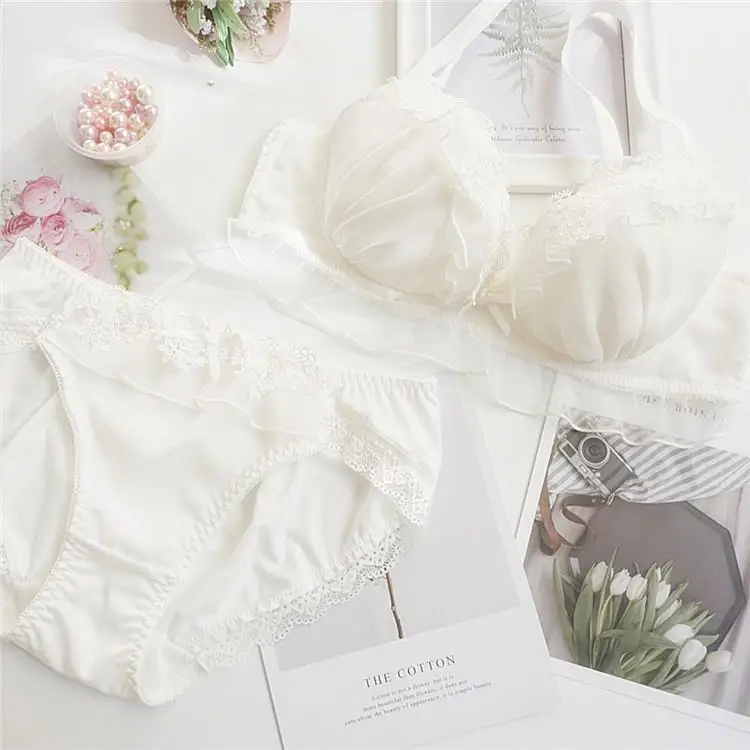 Милый женский кружевной прозрачный комплект с бюстгальтером Женский