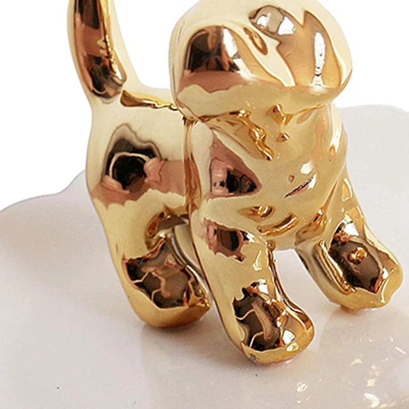 

Ceramic Cute Dog Ring Rack, Ceramic Jewelry Tray, Chain Tray, Dessert Plate - Very Suitable for Holding Small Jewelry, Rings, Ne