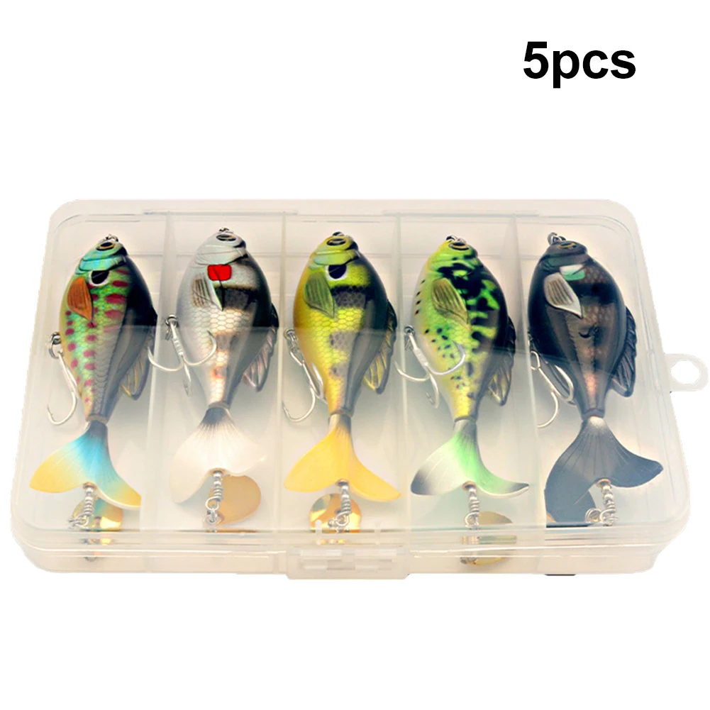 

5pcs/set Rotate Tail Popper Fishing Lure Topwater Wobble Fishing Lure Fishing Tackle Fishing Wobble Hard Bait Swimbait 3D Eyes
