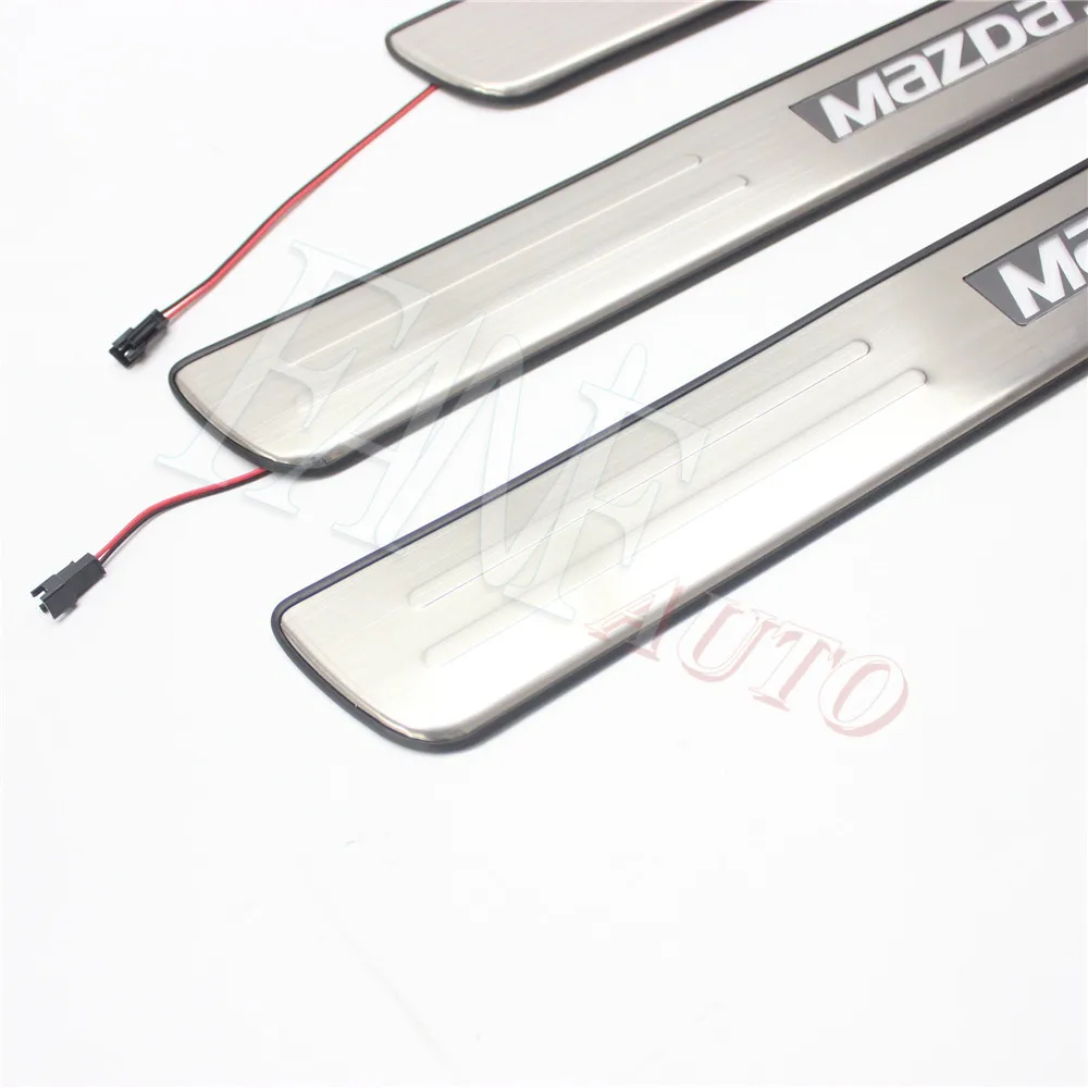 Светодиодная Накладка на порог из нержавеющей стали защитная для Mazda 3 Mazda3 2003