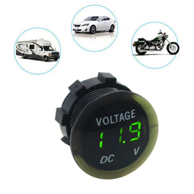 Цифровой вольтметр-измеритель напряжения тестер с Led-дисплеем для автомобилей