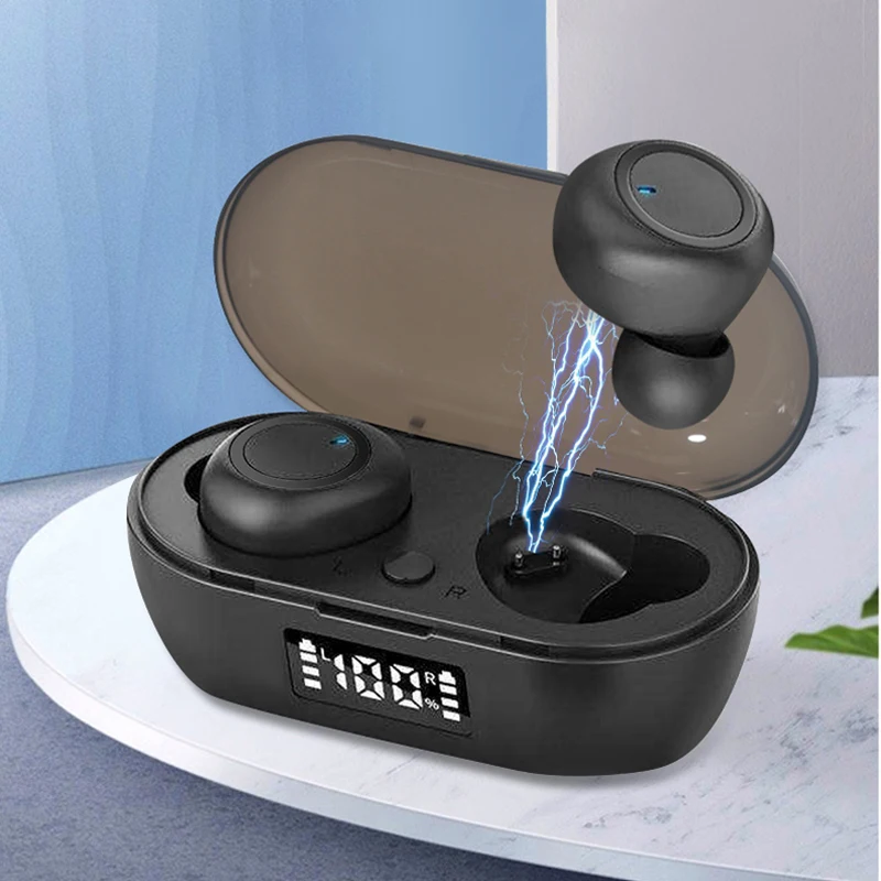 Беспроводные наушники TWS со светодиодным дисплеем Bluetooth 5 0 стереонаушники