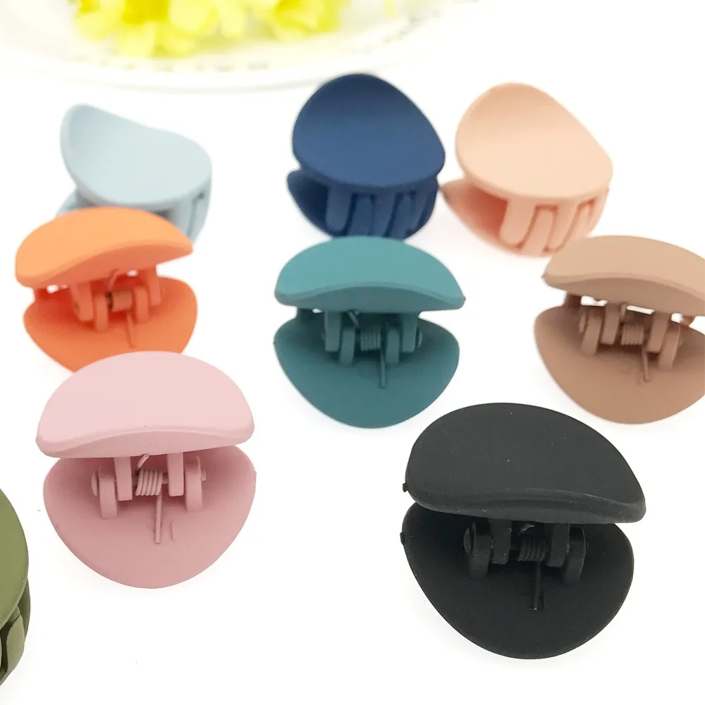 Модные женские матовые заколки для волос однотонные милые геометрические