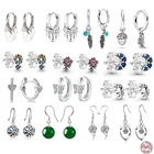 Женские серьги из серебра 100% пробы, с фианитами