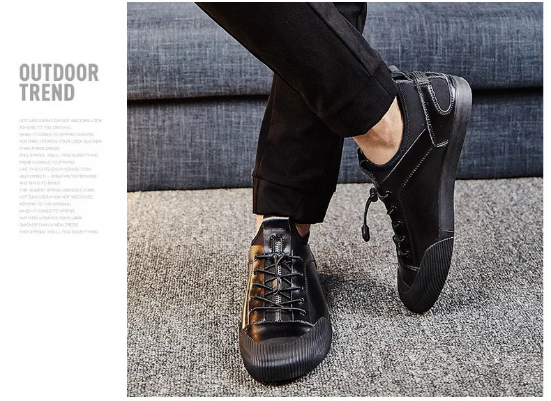 New Men's Leather Casual Shoes Men's British Style Designer Shoes Elastic Band Moccasins Men Loafers Sneakers Black Silver