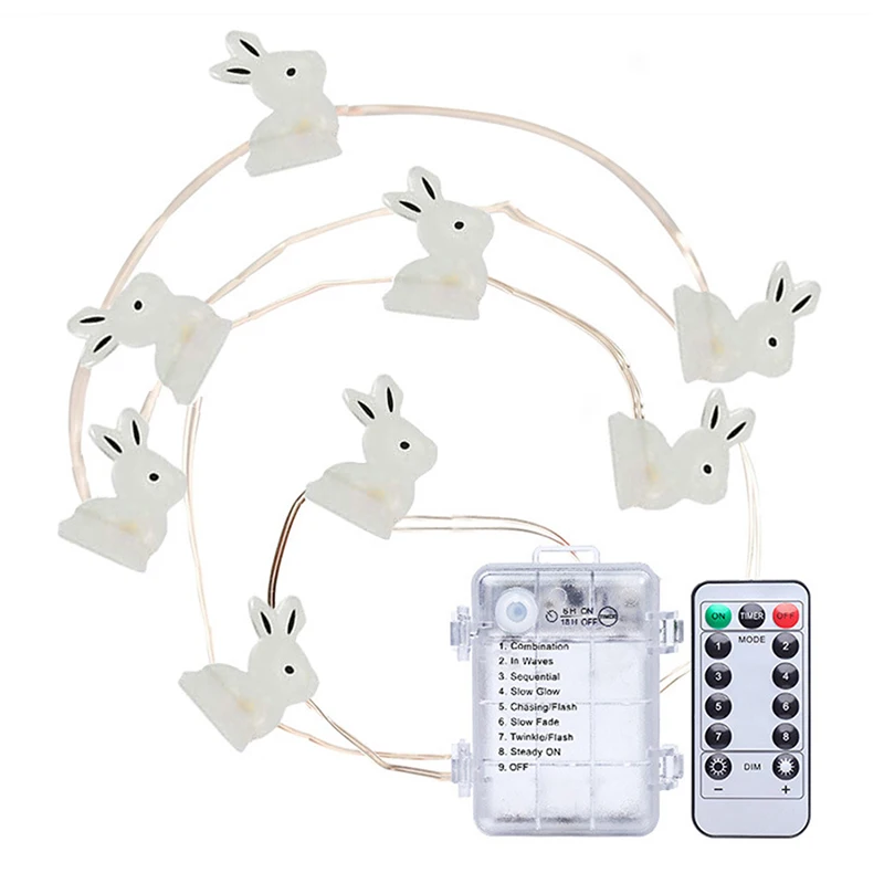 

2 Meters Long Light String With 20 Lights Cute Rabbit Shaped Light Strings For Home ,Party, Valentine's Day Decorations#