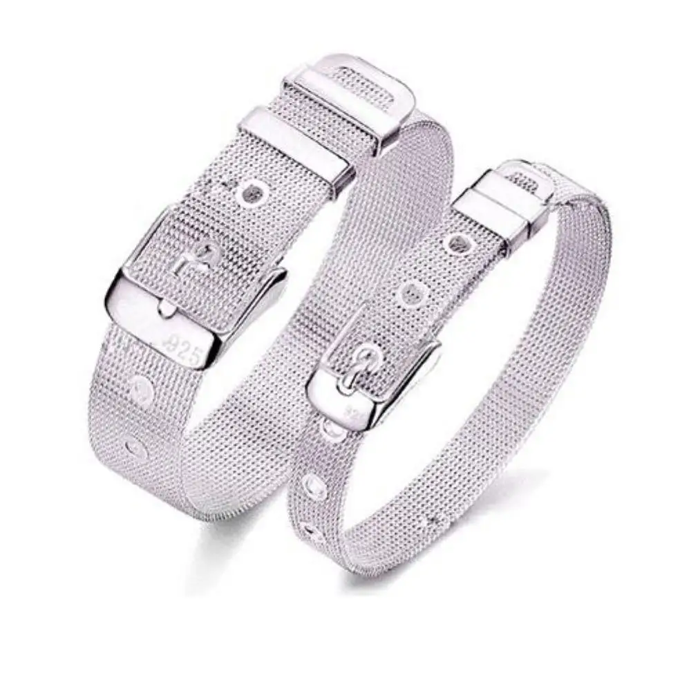 

Браслет женский с регулируемой застежкой BLUELANS, посеребренный, серебряный, браслет для наручных часов