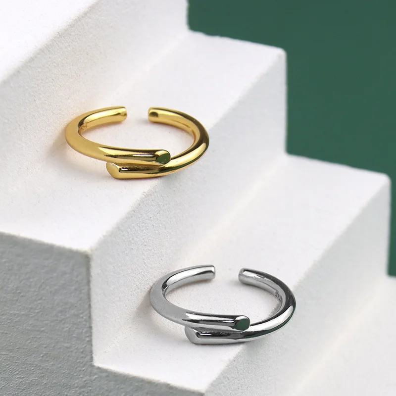 

YAOLOGE 925 Sterling Silver Korean Women's Fashion New Open Ring Creative Simple Wild Trend Jewelry Wholesale