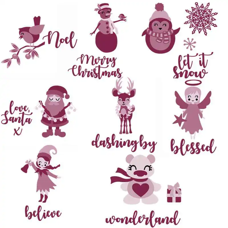 Рождественский Санта Клаус Pengiun Moose эльф металла резки штампы ремесла фотоальбом