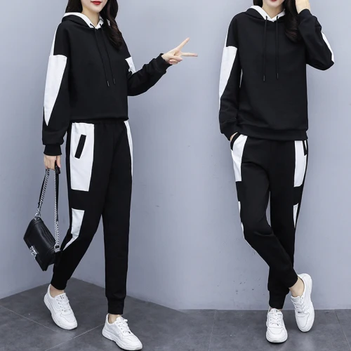 

5xl Plus Size Women Tracksuits Hooded Wholesale Clothing Women Set Ensemble Femme 2 Pieces Pantalon Grande Taille Tracksuit