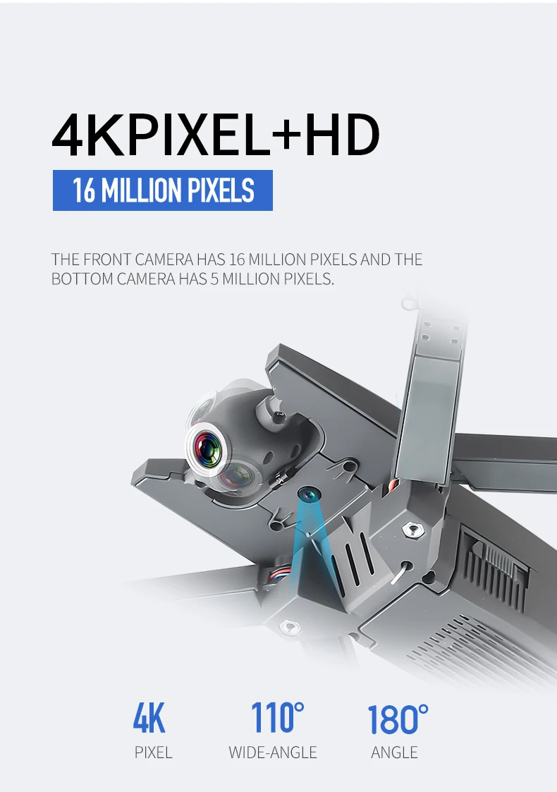 Новейший Дрон 4k широкоугольная HD Двойная камера 1080P WiFi FPV с оптическим потоком