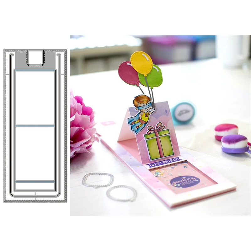 

Long Border Pull-Out Card Metal Cutting Dies For Scrapbooking Handmade Mold Cut Stencil New 2021 DIY Card Make Mould Model Craft