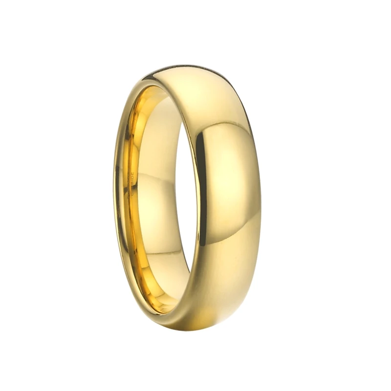 

wholesale yellow gold plated slim 4mm couple wedding band tungsten rings for women comfort fit